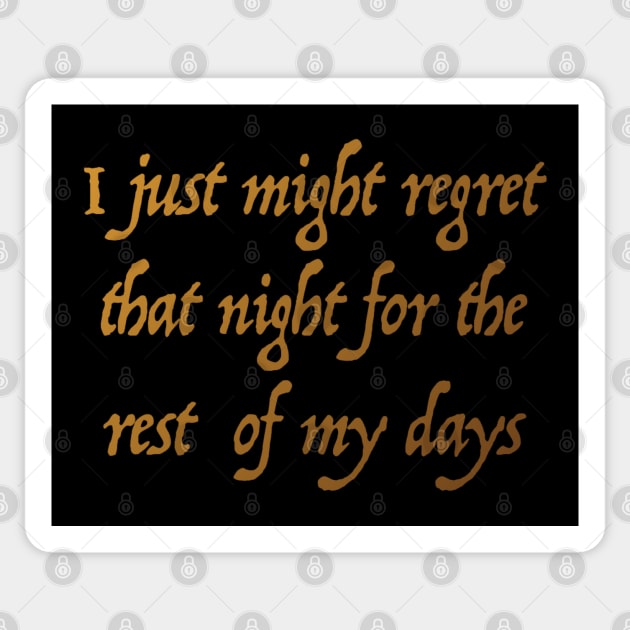 Regret that night Sticker by Swift Art